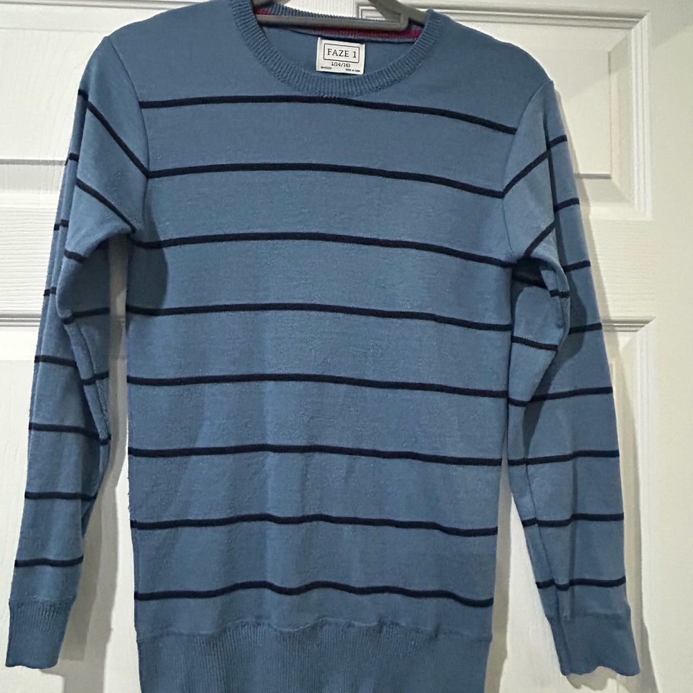 Kids Blue Striped Sweater